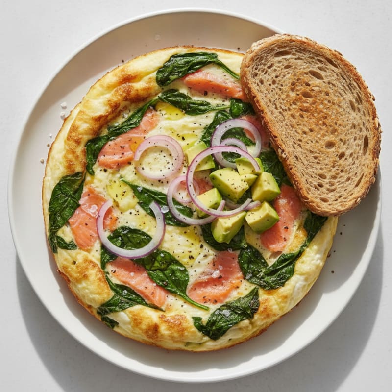 Smoked Salmon and Spinach Egg White Frittata