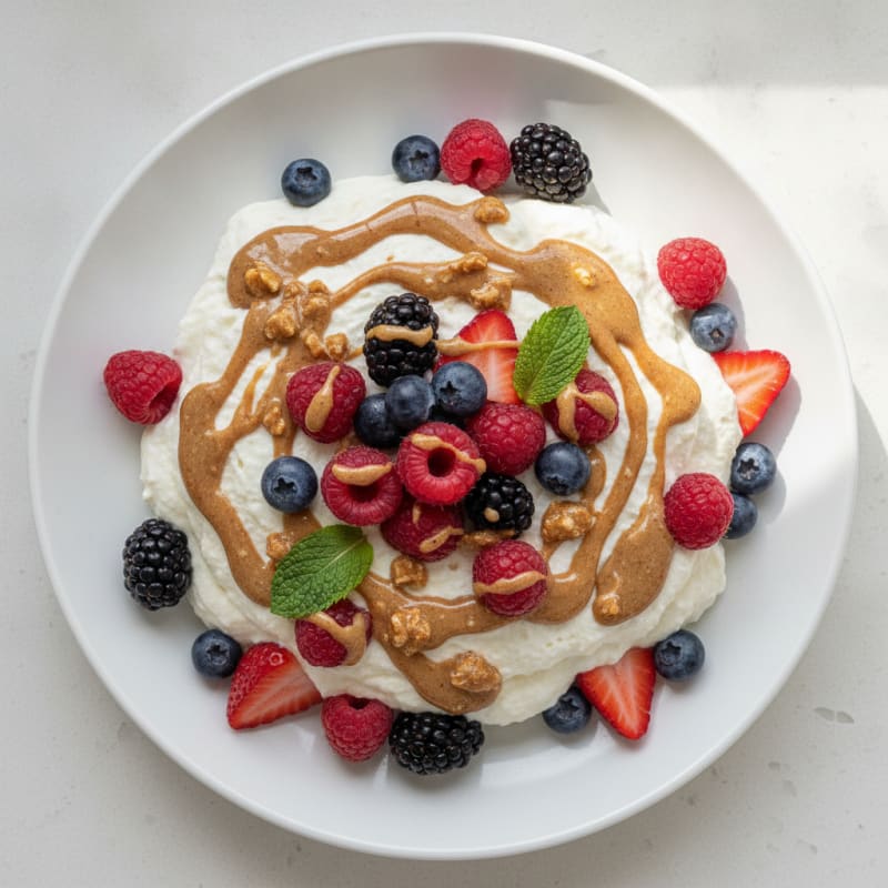 Silky Greek Yogurt Protein Mousse with Mixed Berries