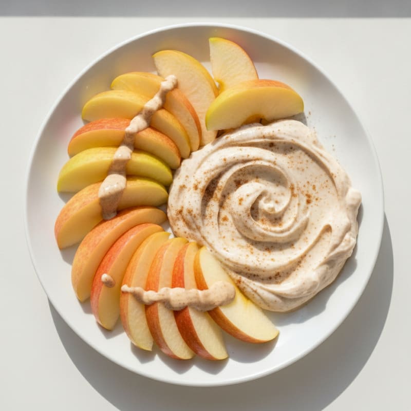 Apple Slices with Cinnamon Yogurt Dip