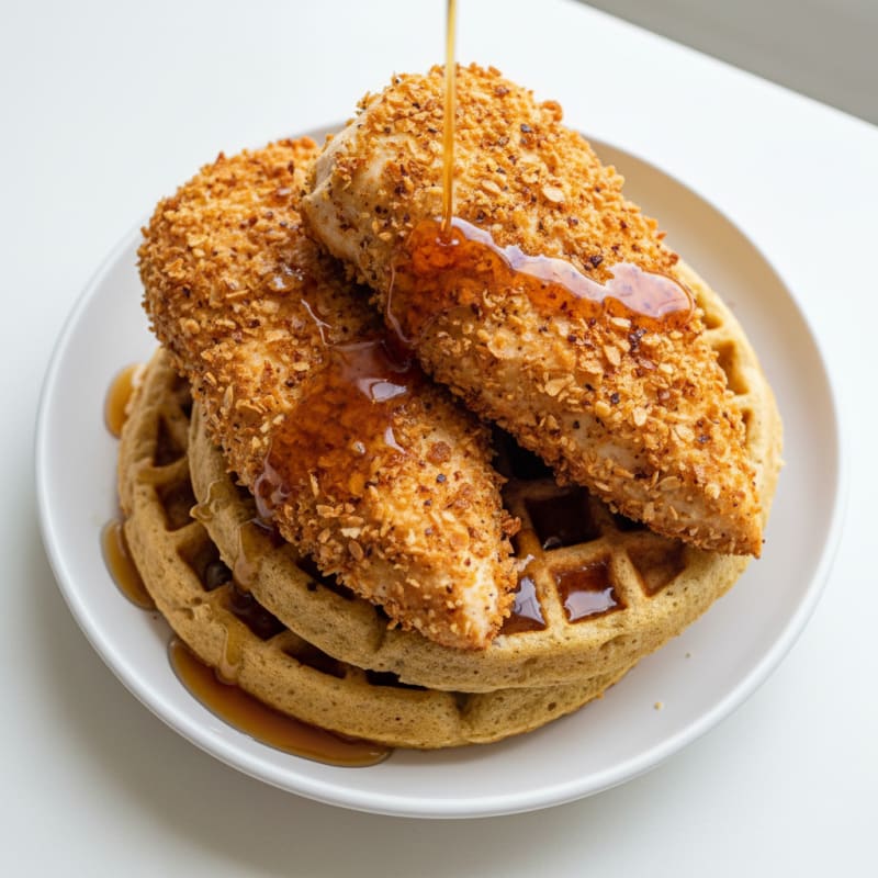Golden Crispy Chicken and Waffles