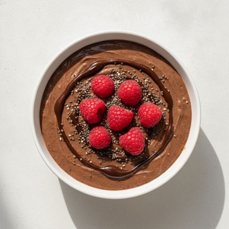Silky Chocolate Protein Pudding with Chia Seeds