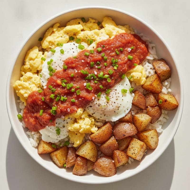 Scrambled Egg and Roasted Potato Breakfast Bowl