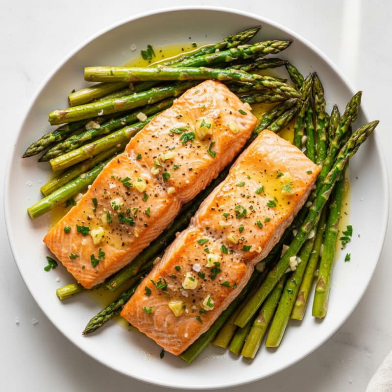 Lemon Herb Baked Salmon with Asparagus