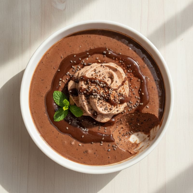 Silky Chocolate Protein Pudding with Chia Seeds