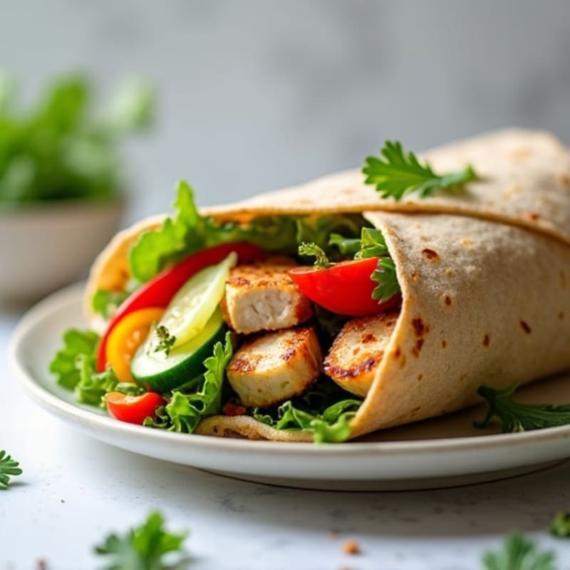 Herb-Grilled Chicken and Crunchy Veggie Wrap