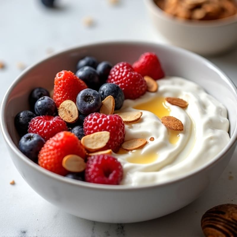 Creamy Greek Yogurt Bowl with Fresh Berries and Toasted Almonds