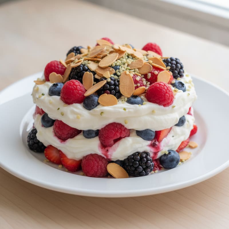 Greek Yogurt Protein Parfait with Mixed Berries