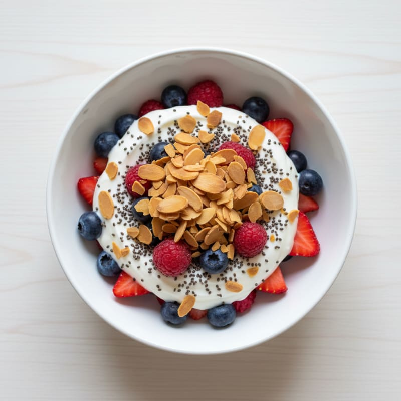 Greek Yogurt Protein Parfait with Mixed Berries
