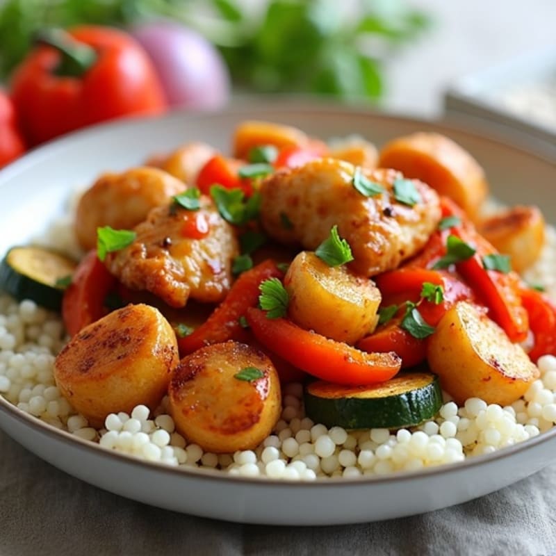 Crispy Sweet and Sour Chicken with Roasted Vegetables