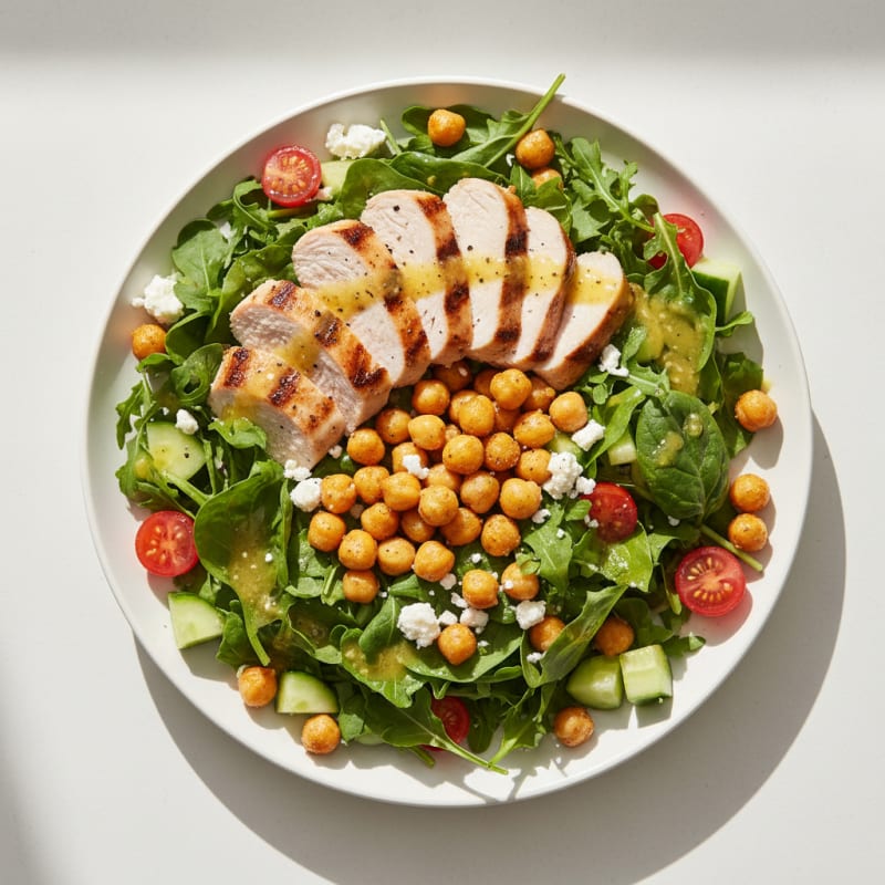 Grilled Turkey Breast Salad with Chickpeas and Lemon Vinaigrette