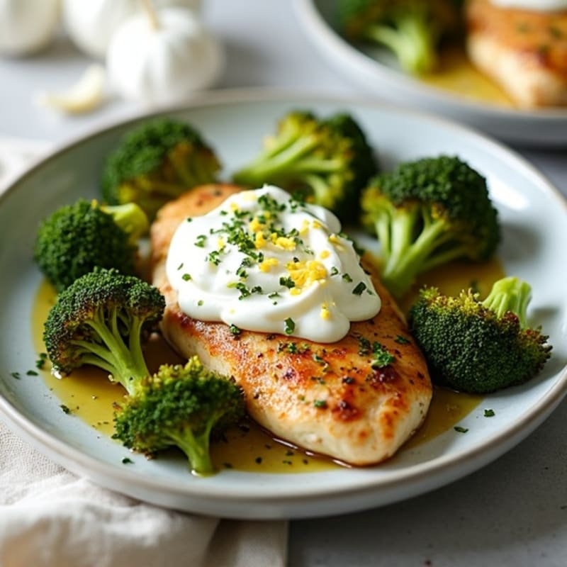 Herb-Roasted Chicken with Whipped Feta and Crispy Broccoli