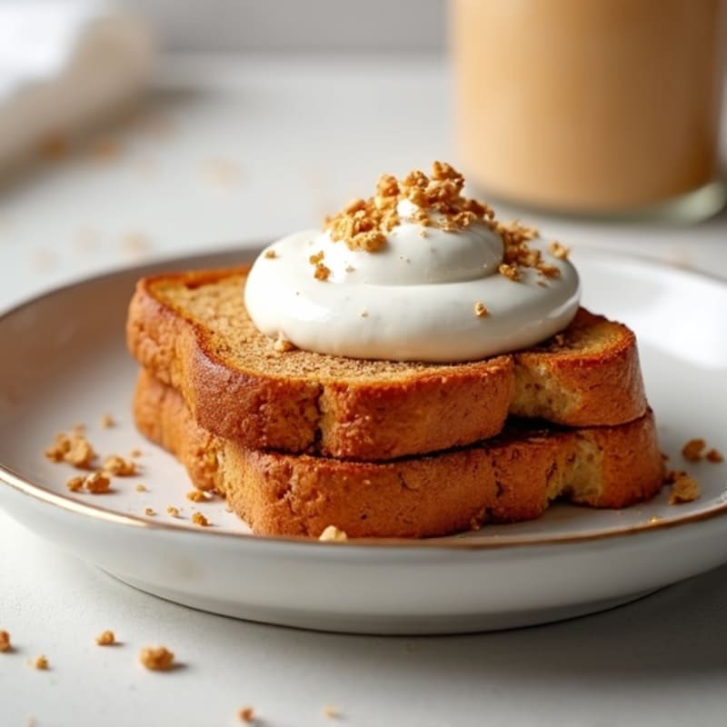 Crispy Whole Grain Peanut Butter Toast with Whipped Vanilla Greek Yogurt
