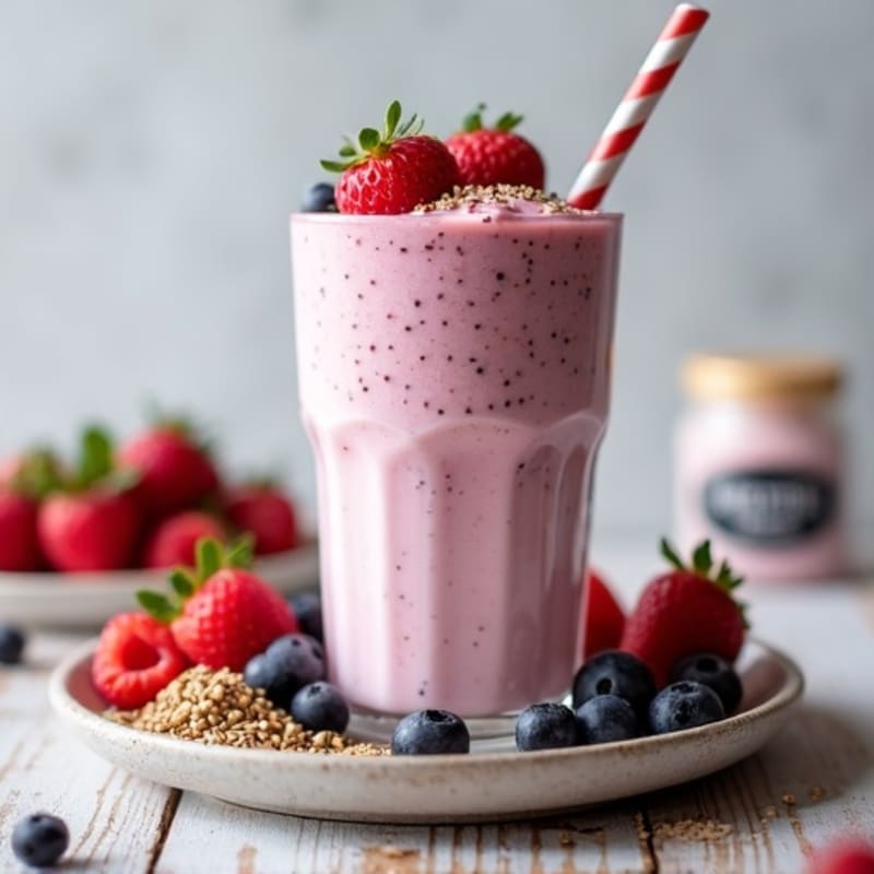 Creamy Greek Yogurt Smoothie with Chia Seeds and Almond Butter