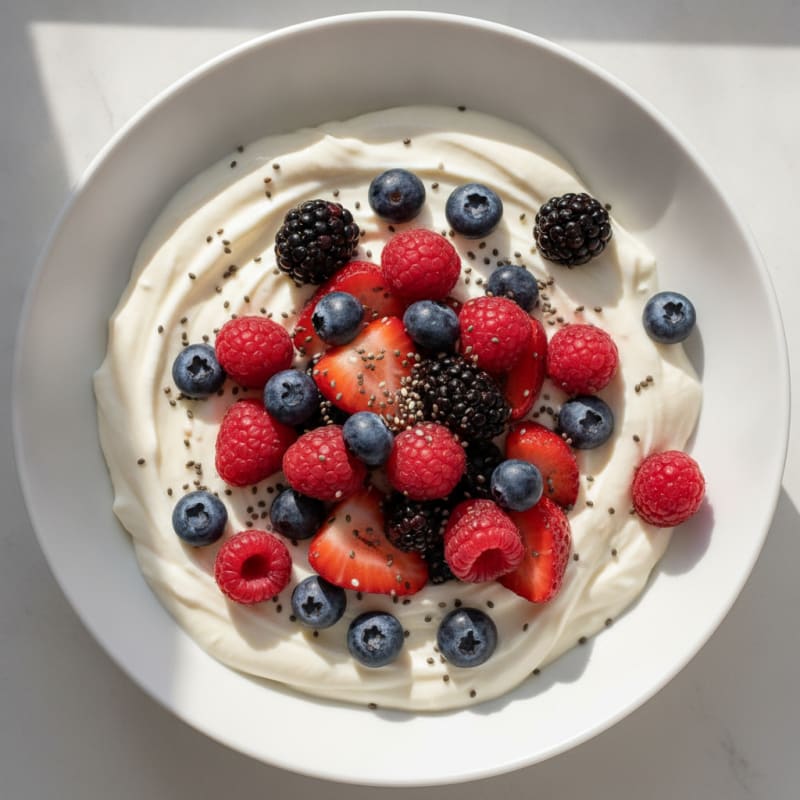 Silky Greek Yogurt Protein Pudding with Berries