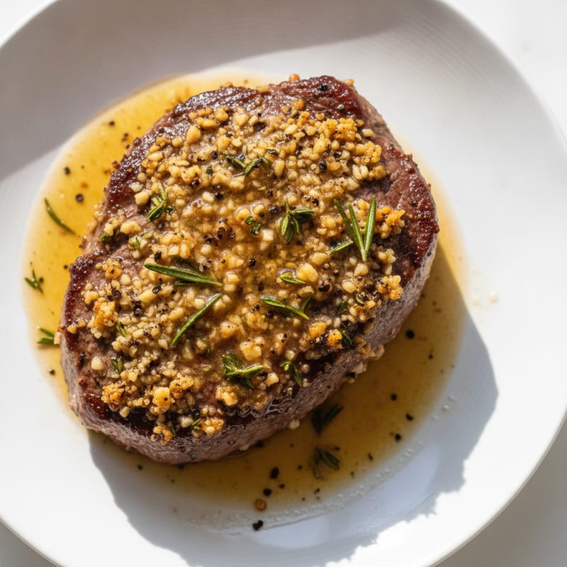 Garlic Herb-Crusted Steak