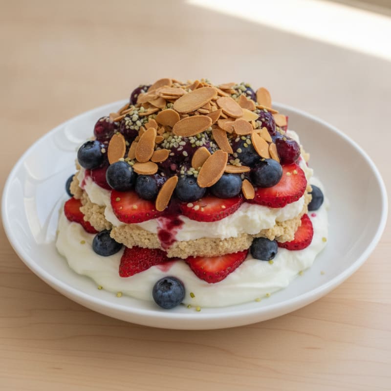 Greek Yogurt Protein Parfait with Mixed Berries