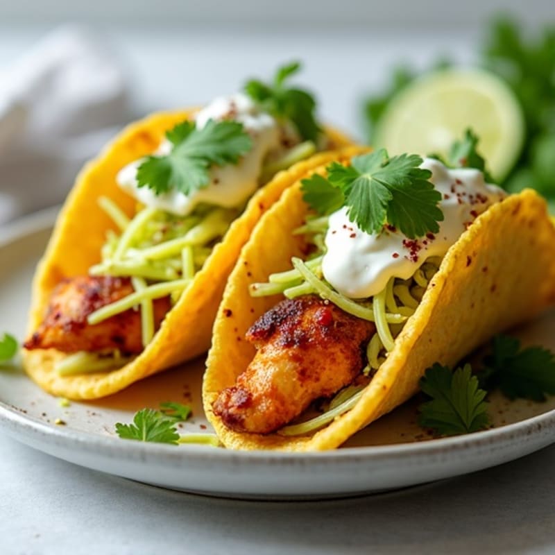 Spicy Roasted Chicken Tacos with Fresh Cilantro Lime Slaw