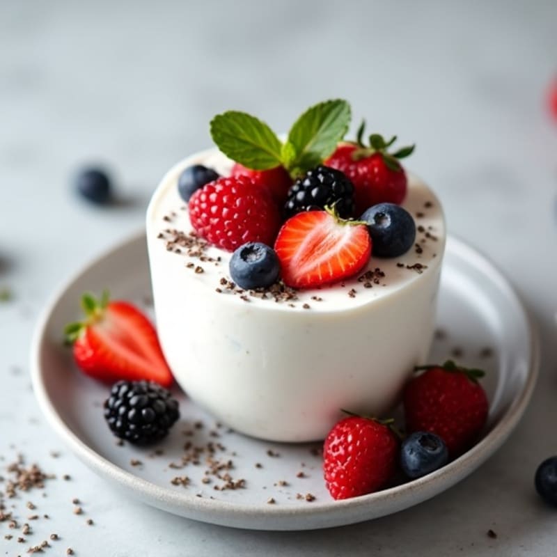 Creamy Greek Yogurt Protein Mousse with Mixed Berries