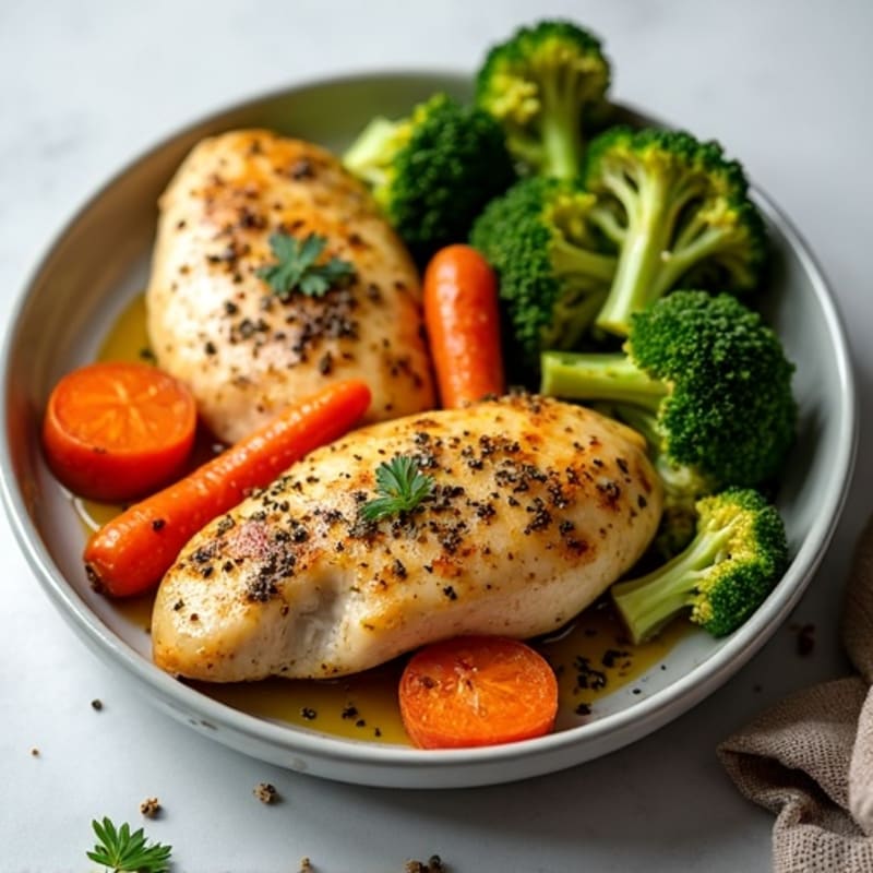Sheet Pan Lemon Herb Chicken with Roasted Broccoli and Carrots
