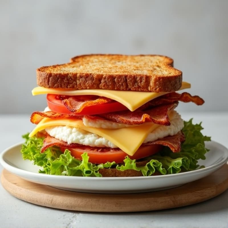 Crispy Turkey Bacon Lettuce Tomato Stack