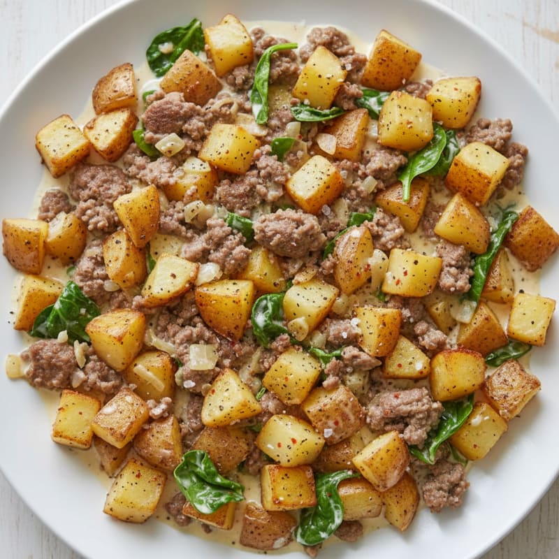 Creamy Ground Beef and Potato Skillet