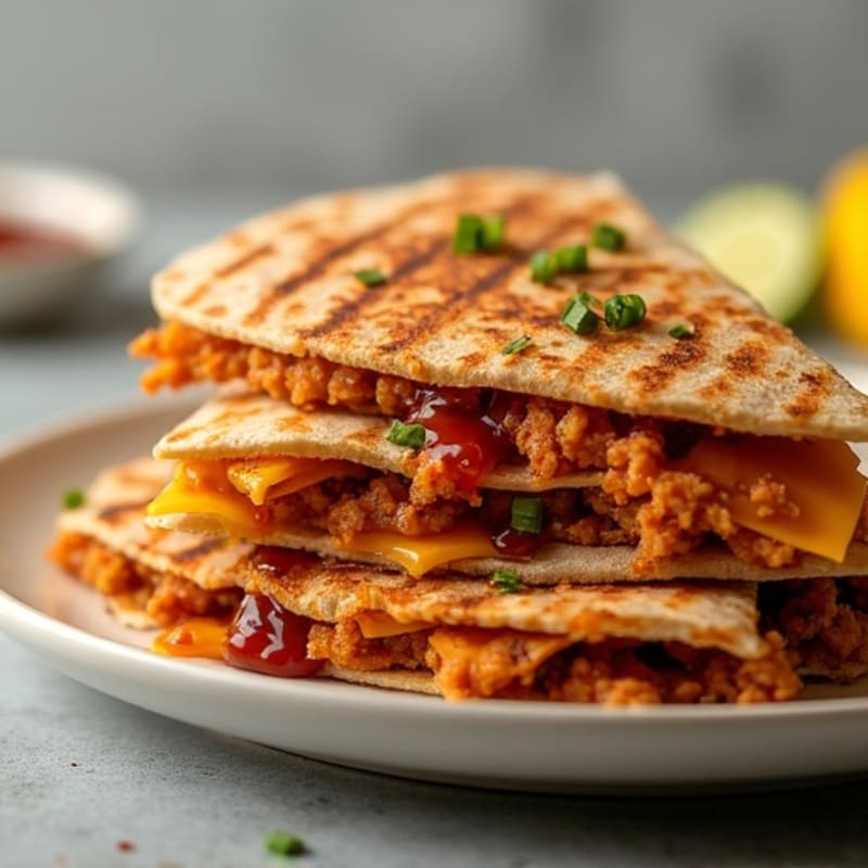 Crispy Whole Wheat BBQ Chicken Quesadilla