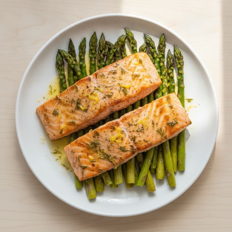 Lemon Herb Grilled Salmon with Asparagus