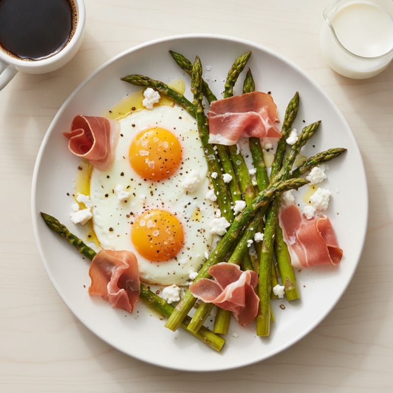 Baked Eggs with Roasted Asparagus