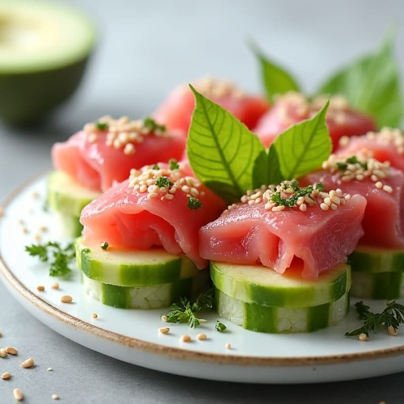Fresh Tuna Avocado Roll with Cucumber