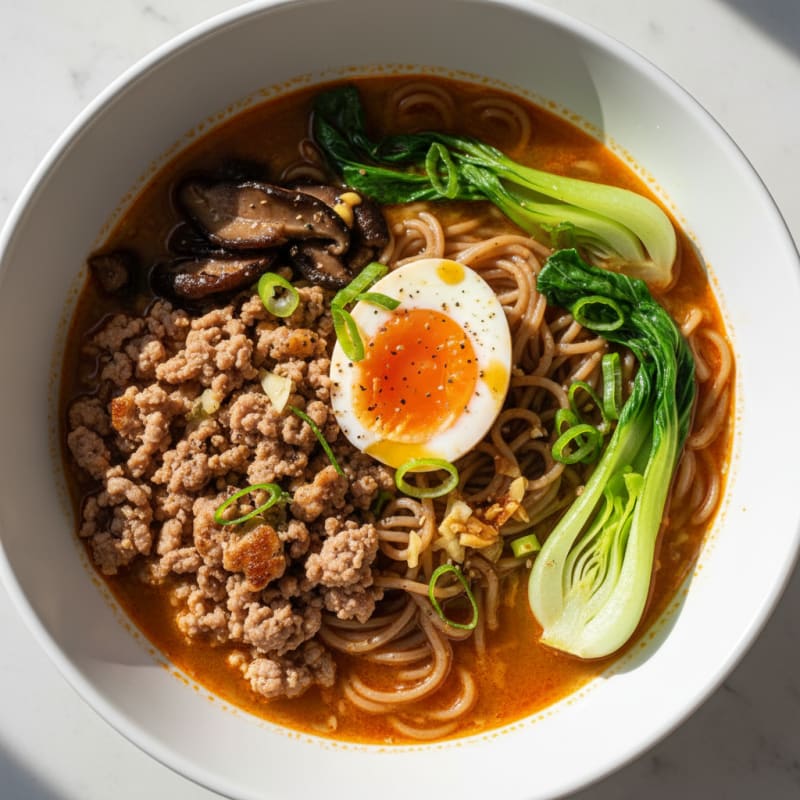 Sriracha Pork Ramen with Jammy Egg