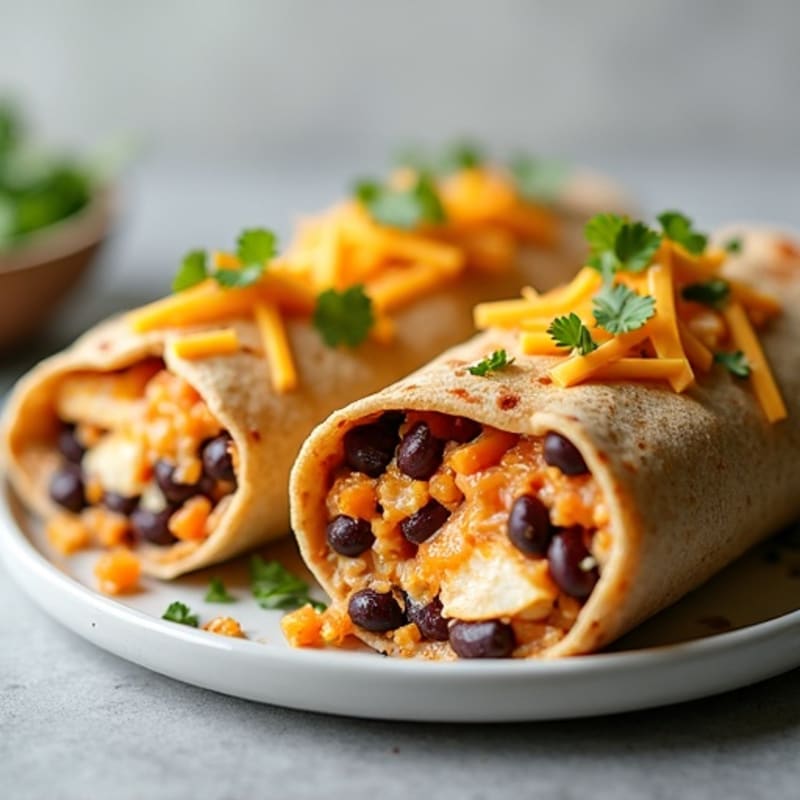 Creamy Chicken and Black Bean Baked Tortilla Rolls