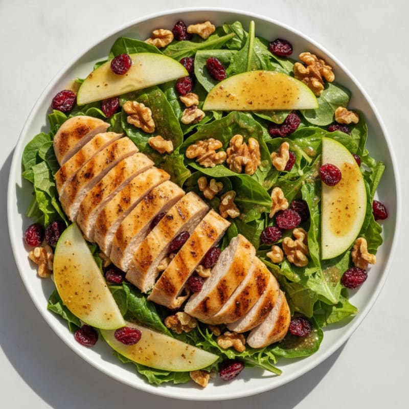 Apple Cranberry Walnut Salad with Grilled Chicken