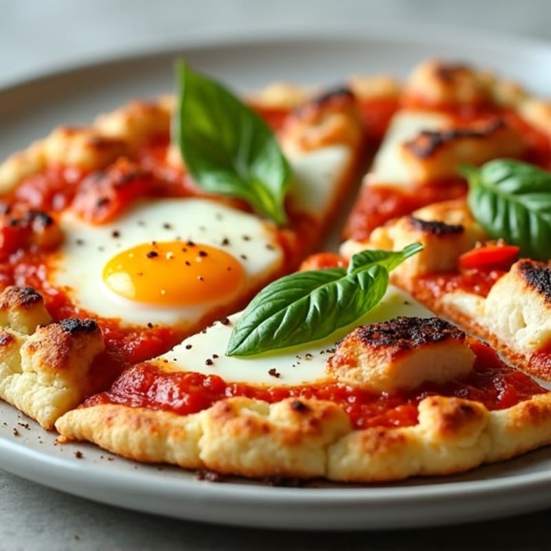 Grilled Chicken Pizza with Cauliflower Crust and Fresh Basil