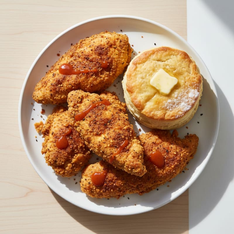Cajun Fried Chicken with Buttermilk Biscuit