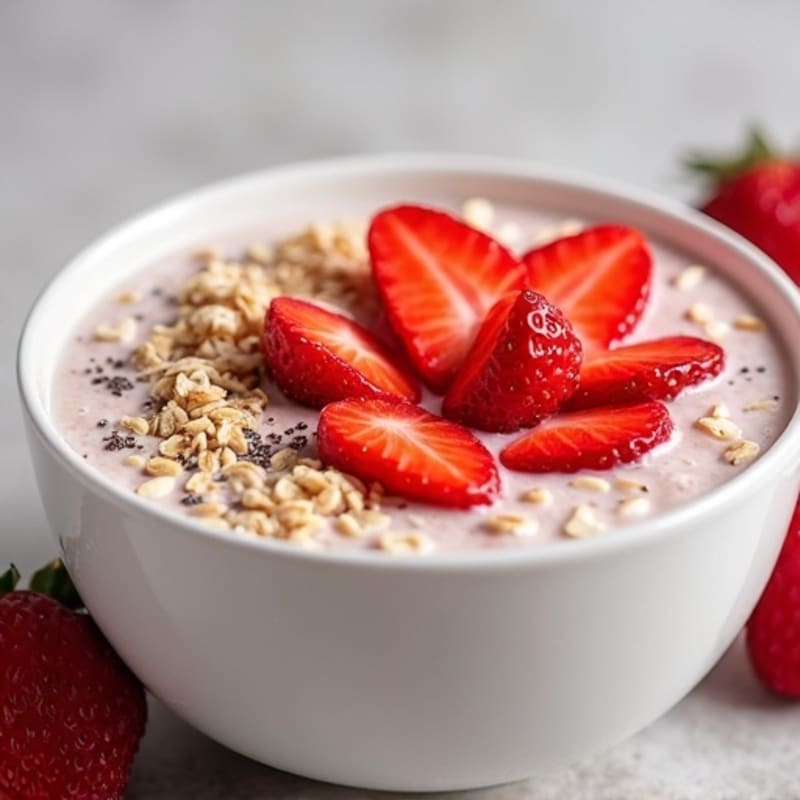Creamy Strawberry Protein Overnight Oats