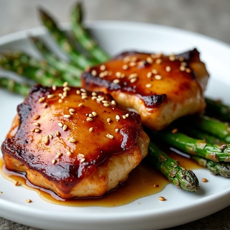Sticky Teriyaki Chicken Thighs with Roasted Asparagus