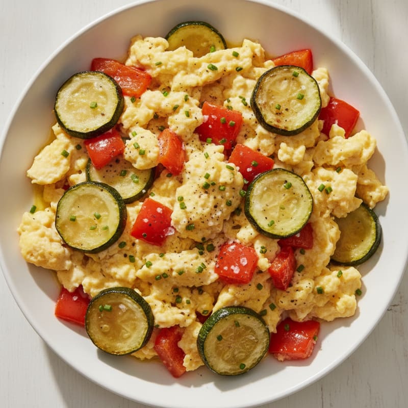 Hearty Scrambled Eggs with Roasted Vegetables
