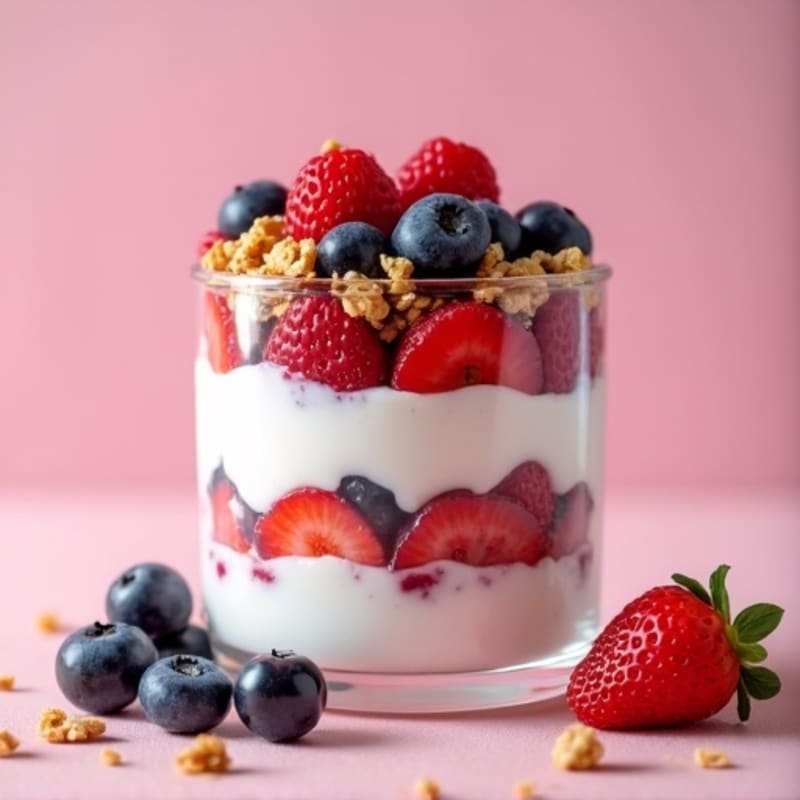 Greek Yogurt Protein Parfait with Mixed Berries