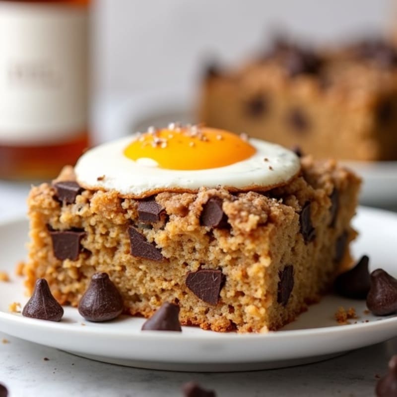 Protein-Packed Baked Chocolate Chip Oatmeal Cake