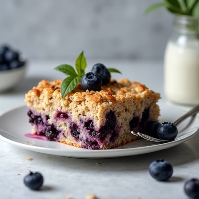 High-Protein Blueberry Oatmeal Bake