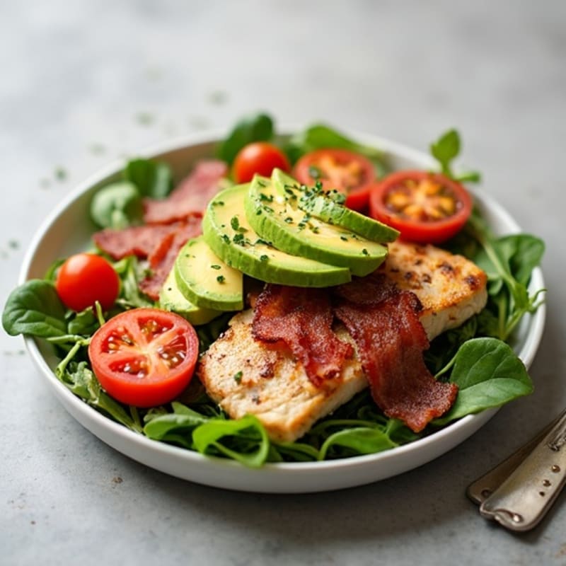 Crispy Bacon and Creamy Avocado Salad with Fresh Tomato