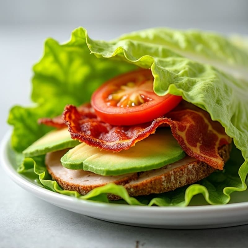 Turkey Club Lettuce Wraps with Crispy Bacon and Creamy Avocado