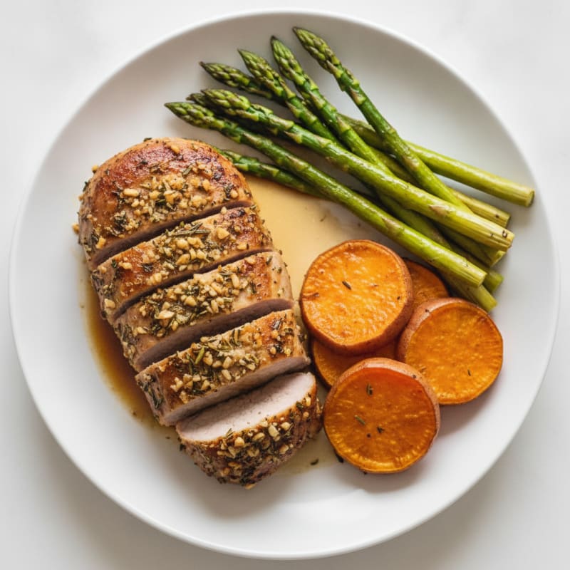 Garlic Herb Roasted Pork Tenderloin