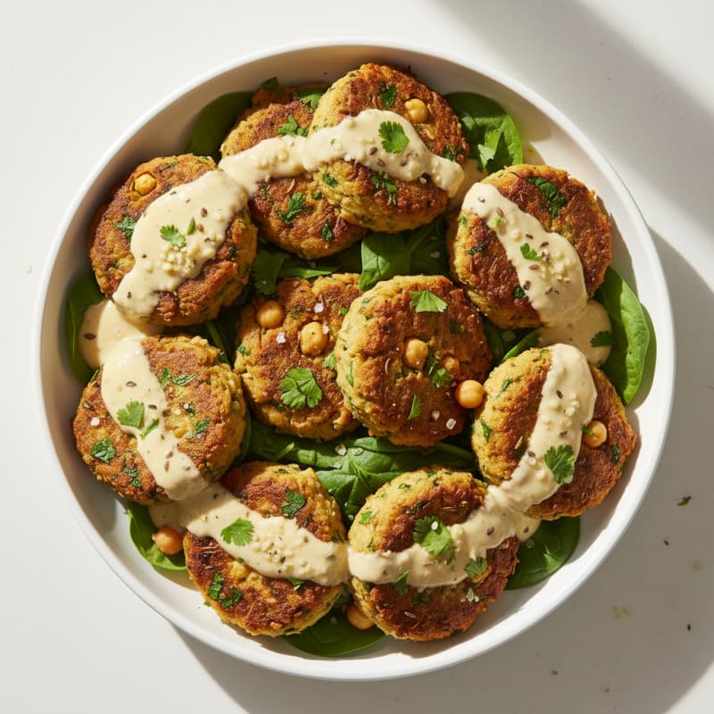Crispy Herb Falafel with Zesty Tahini