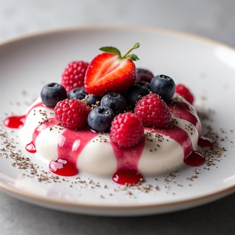 Greek Yogurt Protein Mousse with Mixed Berries