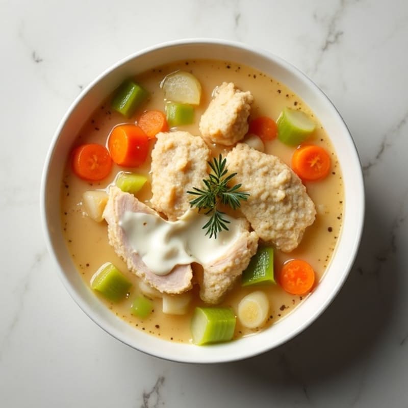 Creamy Chicken and Vegetable Dumpling Soup
