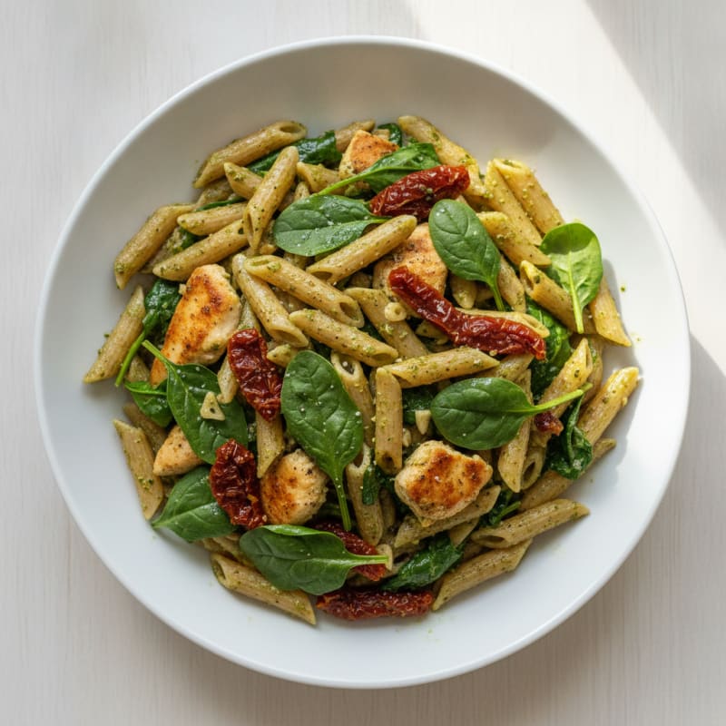 Chicken Pesto Pasta with Sun-Dried Tomatoes