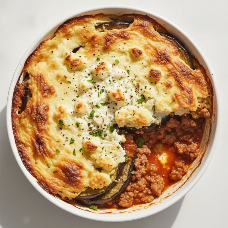 Lamb and Eggplant Moussaka Bake