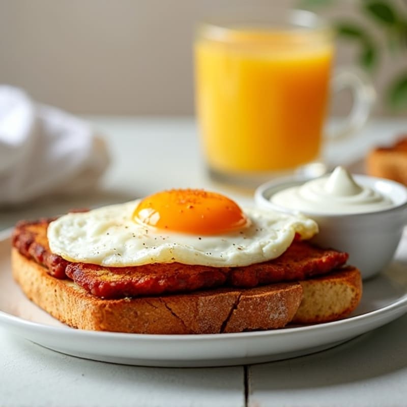 Crispy Turkey Sausage and Egg Breakfast Toast with Greek Yogurt