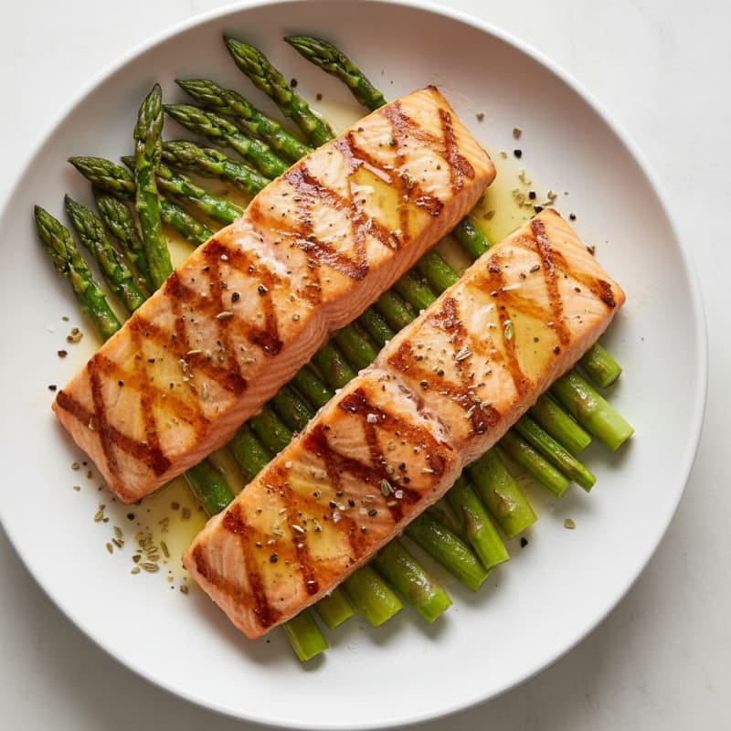 Lemon Herb Grilled Salmon with Asparagus